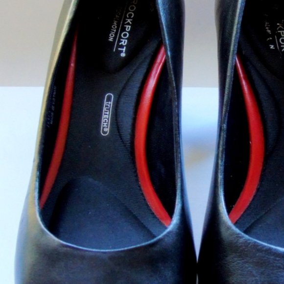 Rockport Black Leather Totalmotion, Trutech Heels Size 5.5 Unworn - Picture 9 of 14